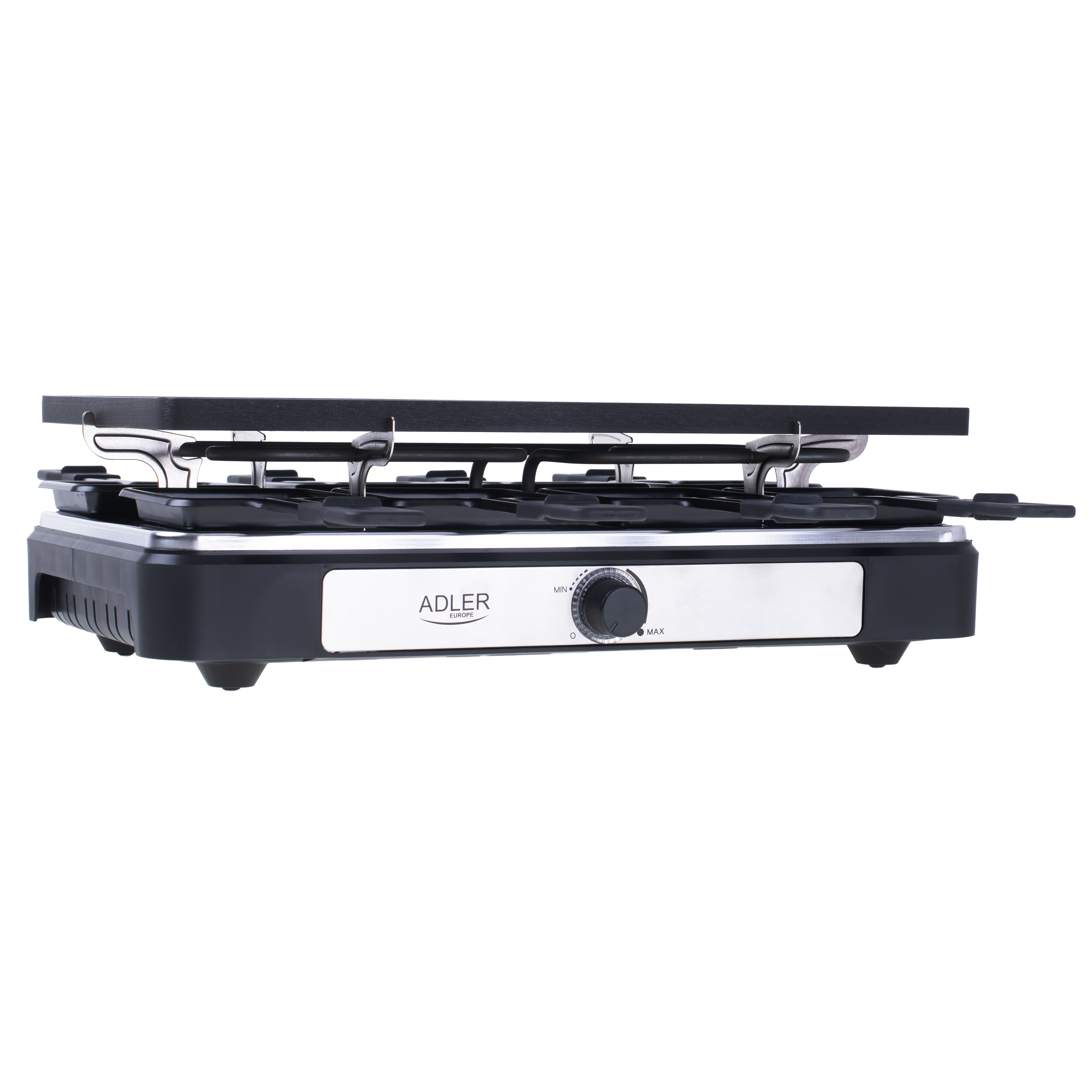 Elektrinis grilis Adler Raclette - electric grill AD 6616 Table, 1400 W,  Black/Stainless steel