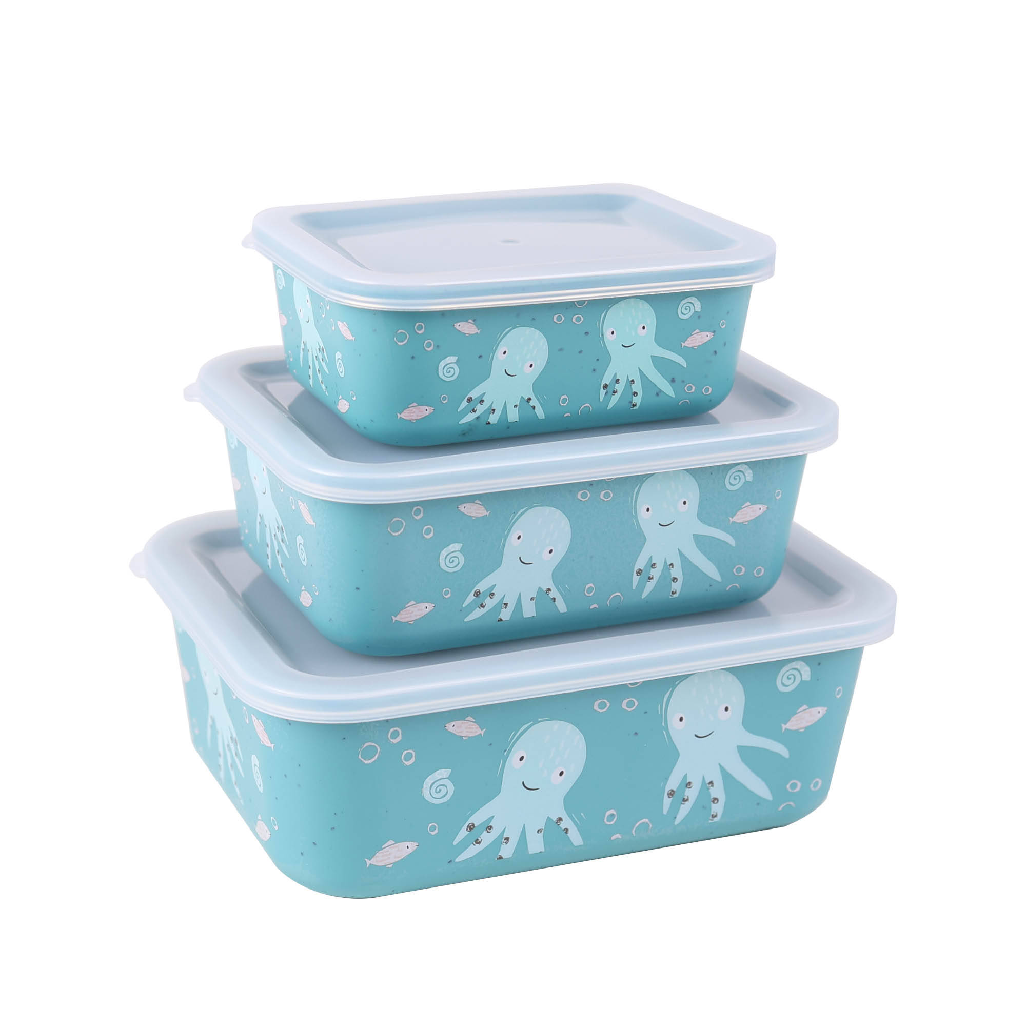 Dėžutės maistui Stoneline Awave Set of storage box 21941 3 vnt, Dishwasher proof, Turquoise
