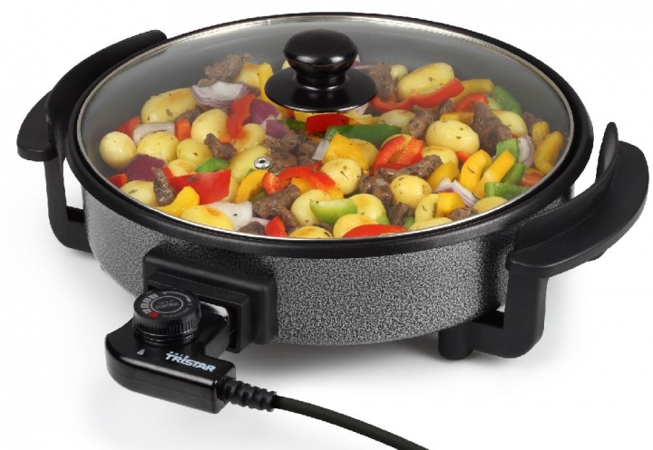Grilis Tristar PZ-2963 Grill, Diameter 30 cm, Lid included, Fixed handle, Black