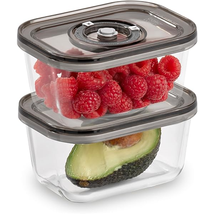 Caso  Glass Vacuum Containers with Plastic Lid (2 pcs)  VacuBoxx Eco-Duo S