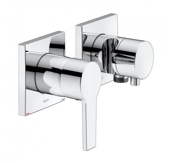 Keuco Edition 11 potinkinis dušo maišytuvas, dviejų krypčių, su dušo žarnos išvestimi ir laikikliu, pasirinkite spalvą : Spalva - Chromas