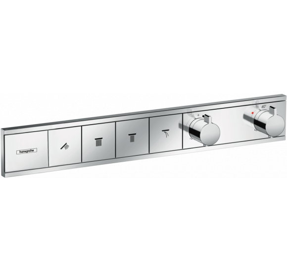 Hansgrohe termostatinis maišytuvas RainSelect, 4 funkcijos, pasirenkama spalva : Spalva - Šlifuotas paviršius - juodos