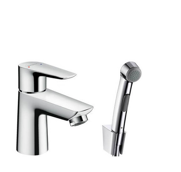 Hansgrohe Talis E maišytuvas praustuvui su bide dušeliu : Spalva - Chromas