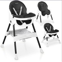 Ricokids Mani maitinimo kėdutė reguliuojama 3in 1, juoda