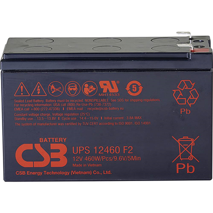 UPS nepertraukiamo maitinimo šaltinis CSB Battery Battery 12V, 9Ah, AGM  UPS12460F2  460 W