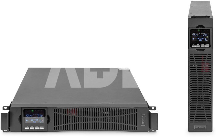 DIGITUS OnLine UPS, rack/tower, 3000VA, 3000W, LCD, 8 x C13, 1 x C19, RS-232, USB, SNMP card (optional), relay card (optional) Digitus