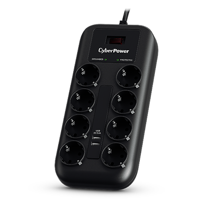 CyberPower P0820SUF0-DE Surge Protectors Black