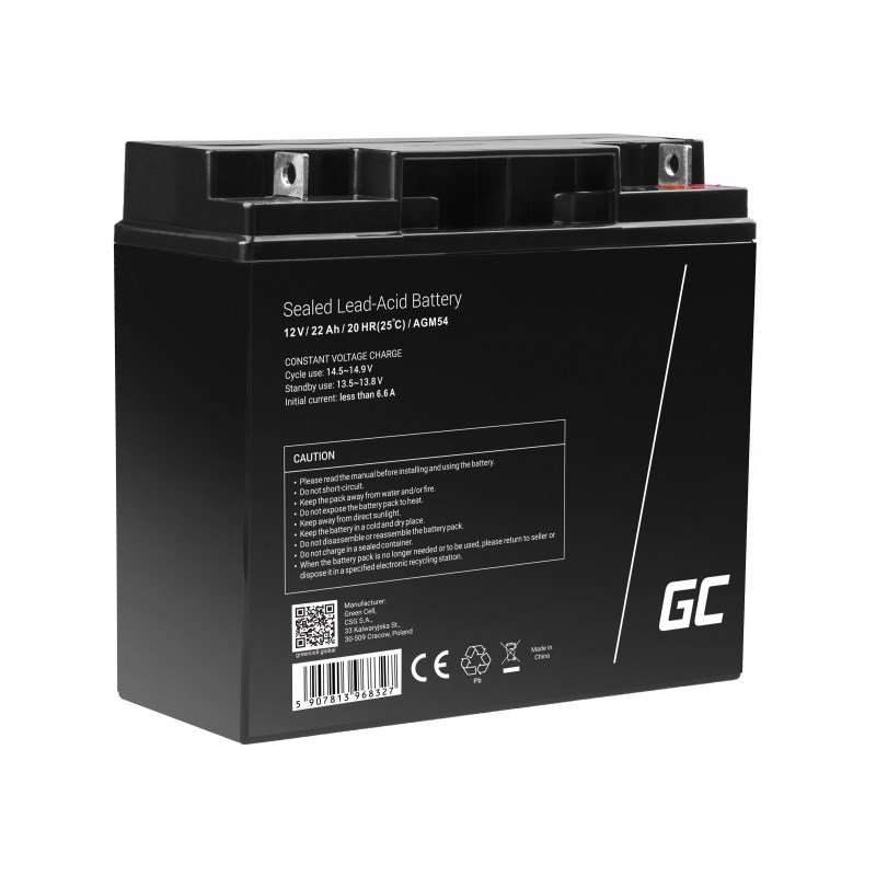 Akumuliatorius Green Cell AGM54 AGM („Absorbed Glass Mat“) 22 Ah 12 V