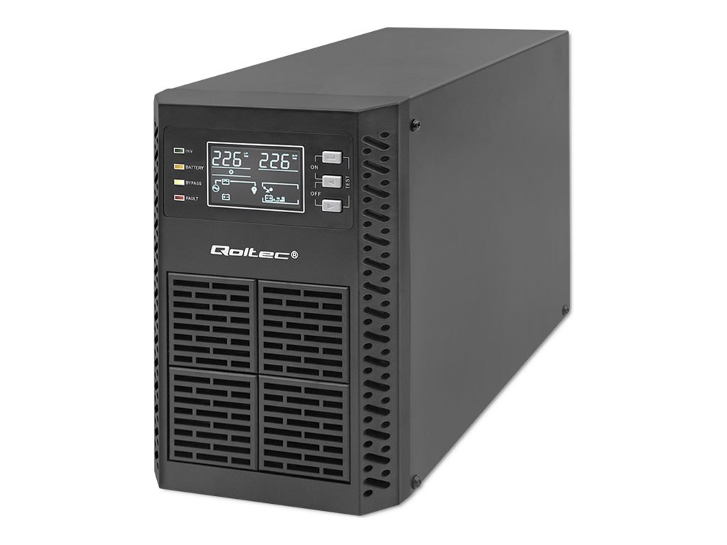 QOLTEC 52280 Uninterruptible Power Supply UPS / 1kVA / 1000W / Power factor 1.0 / LCD / EPO / USB