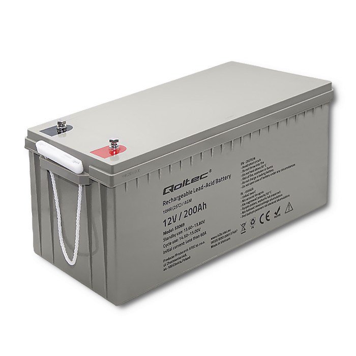 Qoltec 53069 AGM akumuliatorius  12V  200Ah  maks. 3000A