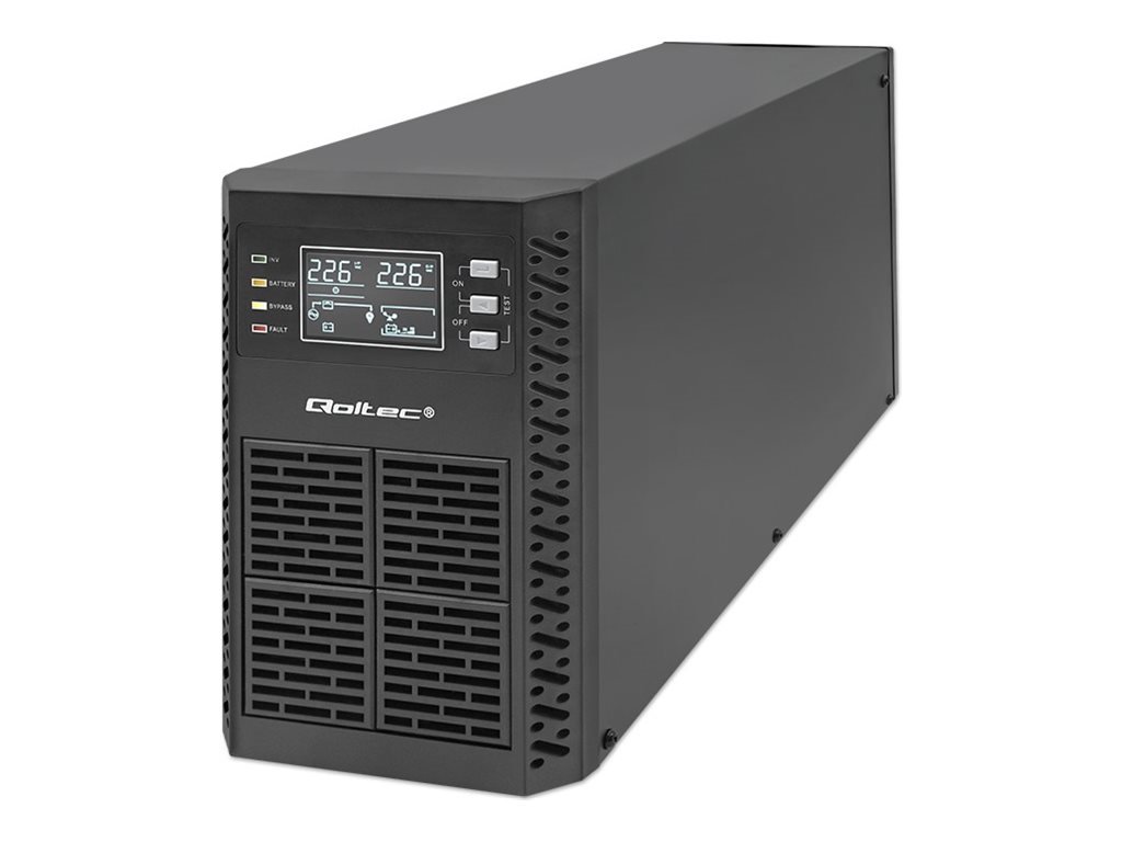 QOLTEC 52281 Uninterruptible Power Supply UPS / 2kVA / 2000W / Power factor 1.0 / LCD / EPO / USB