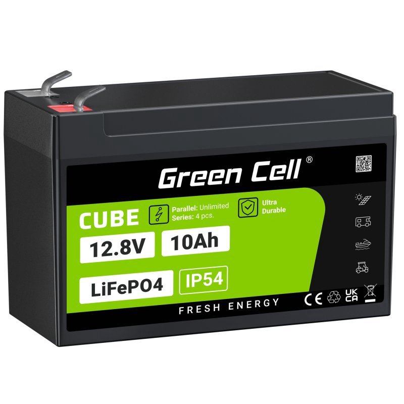 Green Cell LFPGC12V10AH UPS akumuliatorius Ličio geležies fosfatas (LiFePO4) 12,8 V 10 Ah