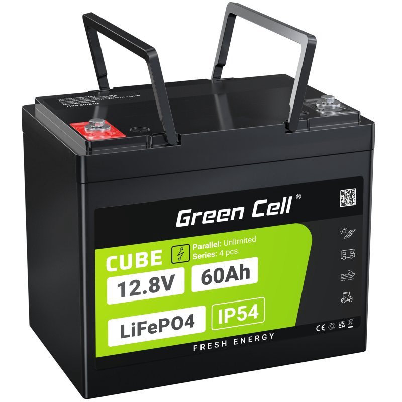 Green Cell LFPGC12V60AH UPS akumuliatorius Ličio geležies fosfatas (LiFePO4) 12,8 V 60 Ah