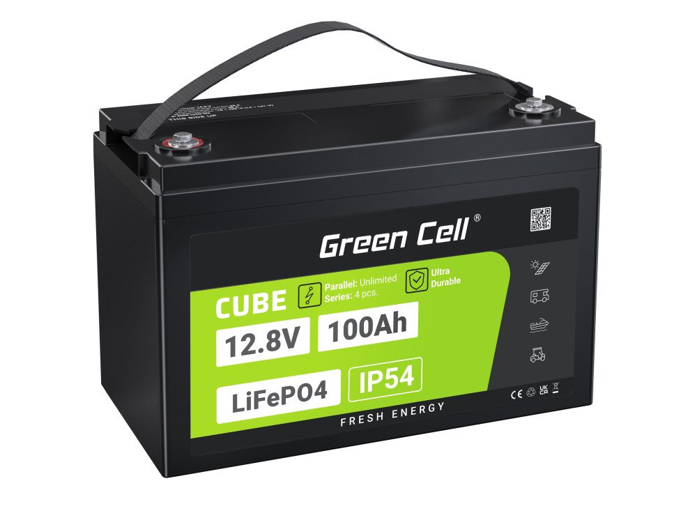 Green Cell LFPGC12V100AH UPS akumuliatorius Ličio geležies fosfatas (LiFePO4) 12,8 V 100 Ah