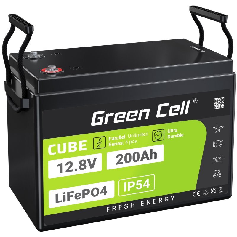 Green Cell LFPGC12V200AH UPS akumuliatorius Ličio geležies fosfatas (LiFePO4) 12,8 V 200 Ah