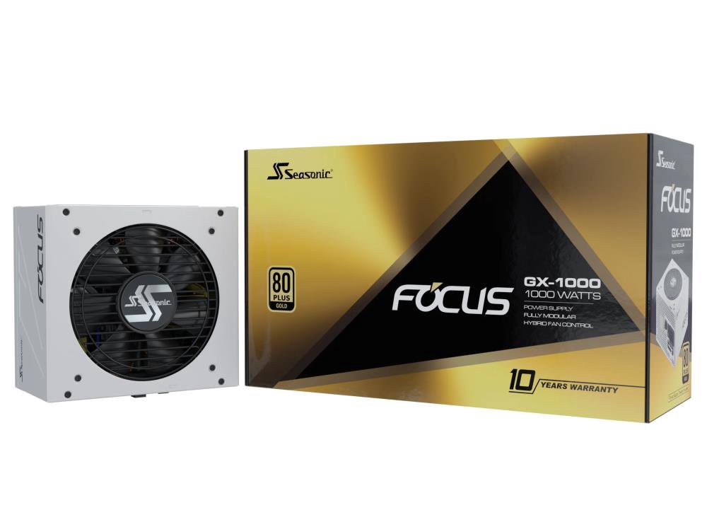 Power SupplySEASONICFOCUS GX White ATX 3 (2024)1000 WattsEfficiency 80 PLUS GOLDMTBF 100000