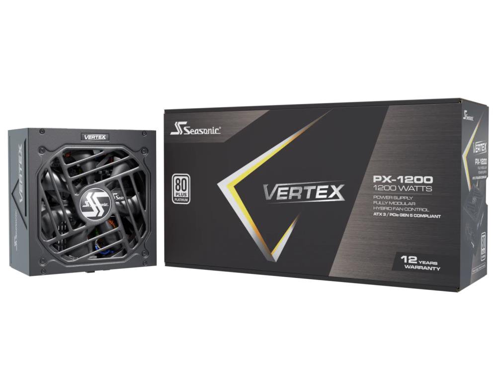 Power SupplySEASONICVERTEX PX1200 WattsEfficiency 80 PLUS PLATINIUMMTBF 100000 hoursVERTEXPX