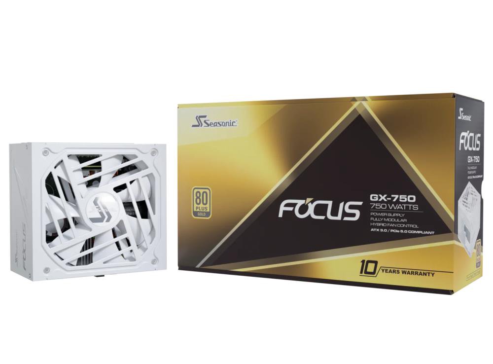 Power SupplySEASONICFOCUS GX White ATX 3 (2024)750 WattsEfficiency 80 PLUS GOLDMTBF 100000