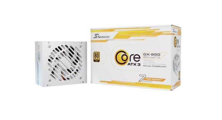 Power SupplySEASONICCORE GX White850 WattsEfficiency 80 PLUS GOLDMTBF 100000 hoursSRP-CGX851