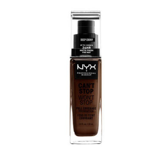 NYX Professional Makeup Can't Stop Won't Stop Full Coverage Foundation Makiažo pagrindas, 25 Deep Ebony