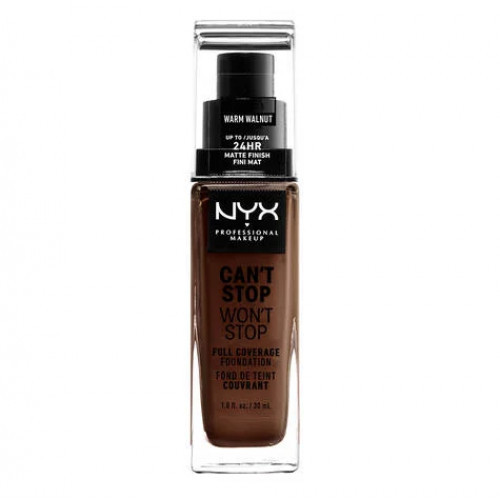 NYX Professional Makeup Can't Stop Won't Stop Full Coverage Foundation Makiažo pagrindas, 22.5 Warm Walnut