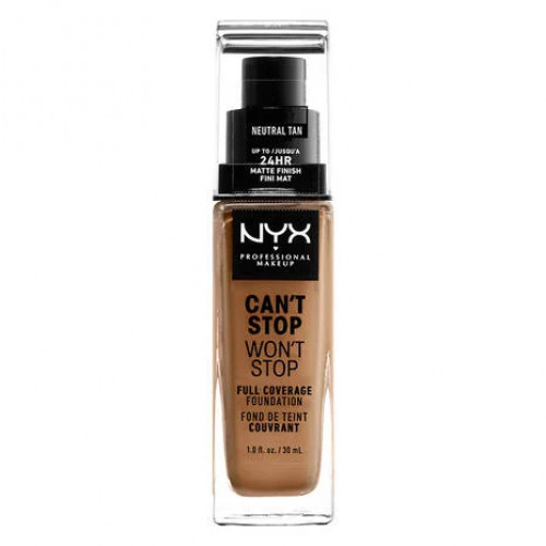 NYX Professional Makeup Can't Stop Won't Stop Full Coverage Foundation Makiažo pagrindas, 12.7 Neutral Tan