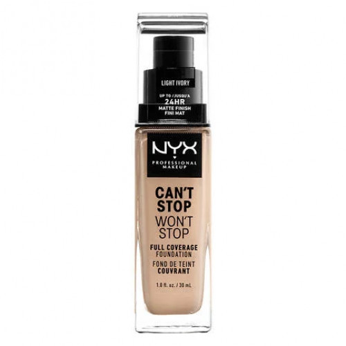 NYX Professional Makeup Can't Stop Won't Stop Full Coverage Foundation Makiažo pagrindas, 04 Light Ivory