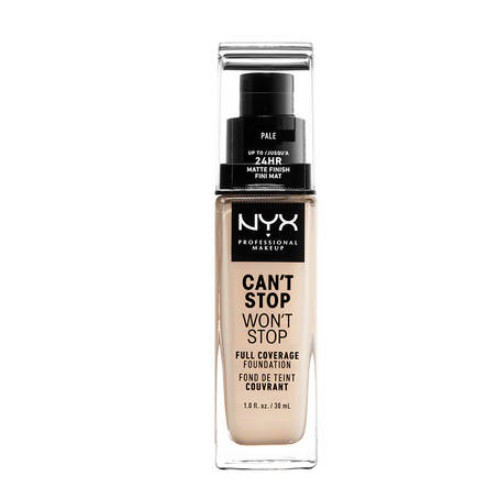 NYX Professional Makeup Can't Stop Won't Stop Full Coverage Foundation Makiažo pagrindas, 01 Pale