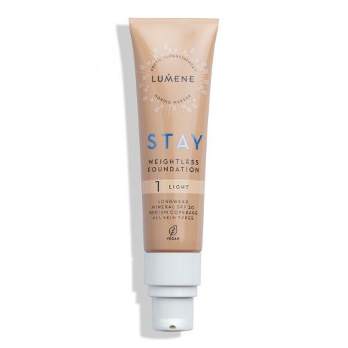 Lumene Stay Weightless Foundation SPF30 Makiažo pagrindas, 1 Light