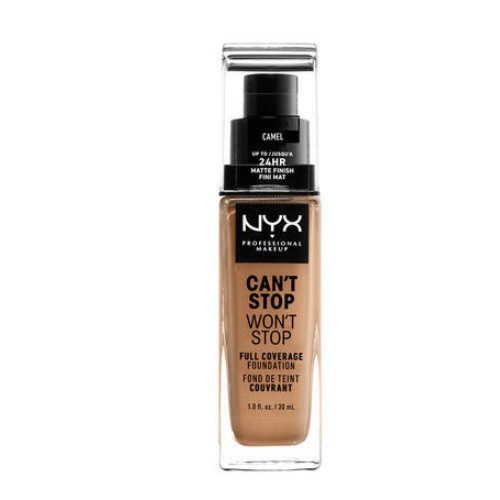 NYX Professional Makeup Can't Stop Won't Stop Full Coverage Foundation Makiažo pagrindas, 12.5 Camel