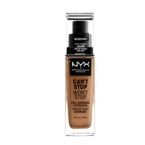 NYX Professional Makeup Can't Stop Won't Stop Full Coverage Foundation Makiažo pagrindas, 14 Golden Honey