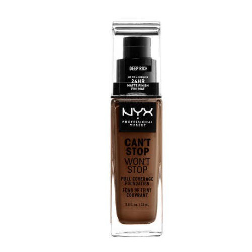 NYX Professional Makeup Can't Stop Won't Stop Full Coverage Foundation Makiažo pagrindas, 20 Deep Rich