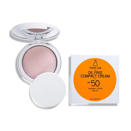 Youth Lab. Oil Free Compact Cream SPF50 Kompaktinė pudra su apsauga nuo saulės, Light