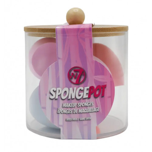 W7 Cosmetics Sponge Pot Make up Sponges Set Makiažio kempinėlių rinkinys indelyje, Rinkinys