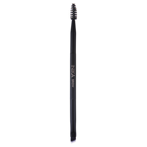 Inika Organic Brow Brush Dvipusis antakių šepetėlis, 1vnt.