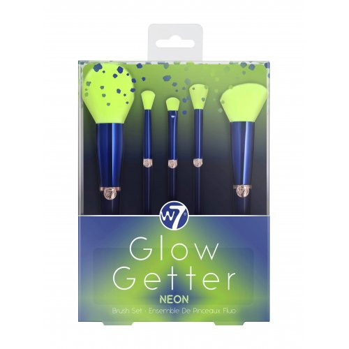W7 Cosmetics Glow Getter Neon Makeup Brush Set Makiažo šepetėlių rinkinys, Rinkinys