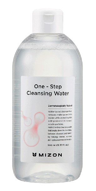 Valomasis vanduo veido odai Mizon One Step Cleansing Water MIZ000009934, tinka visų tipų odai, 500 ml