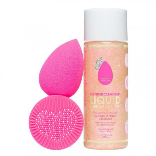 BeautyBlender Double Delight Blend & Cleanse Set Makiažo kempinėlė ir valiklis, Rinkinys