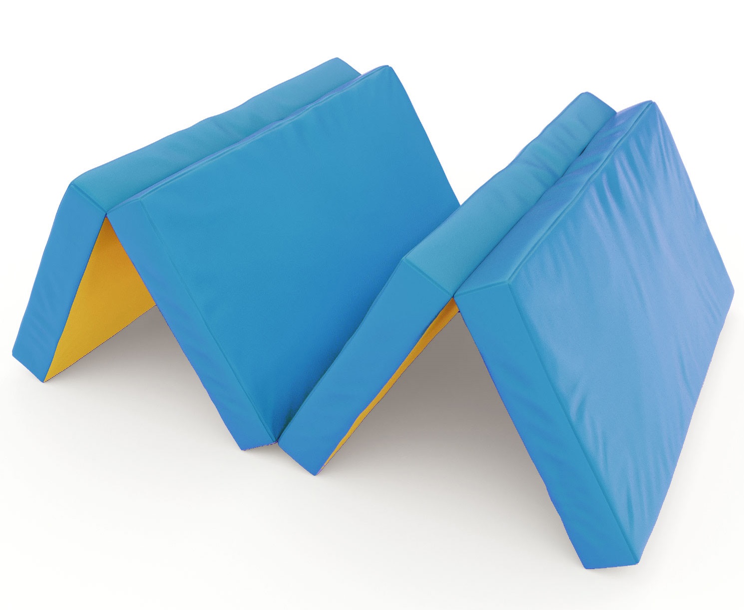 Sulankstomas gimnastikos čiužinys SANRO 200x100x10 cm mėlynai-geltonas (4 dalių)