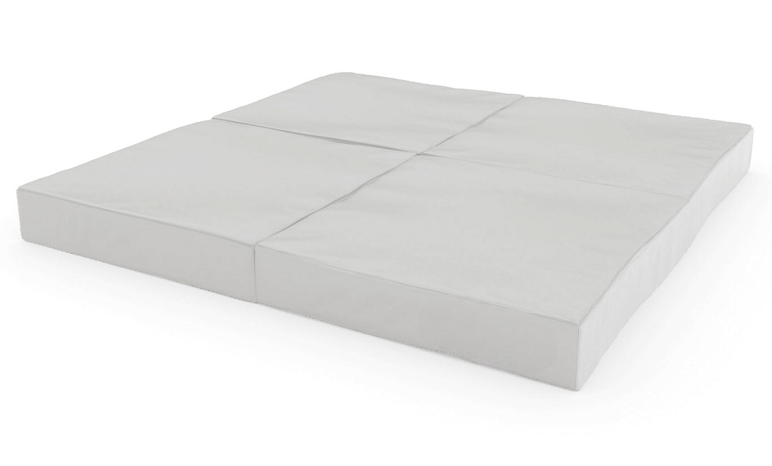 Sulankstomas gimnastikos čiužinys SANRO 100x100x10 cm pilkas (4 dalių)