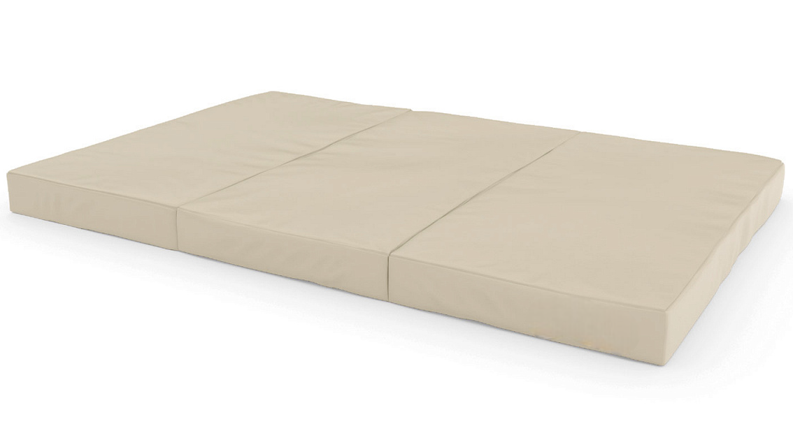 Sulankstomas gimnastikos čiužinys SANRO 150x100x10 cm kreminis (3 dalių)