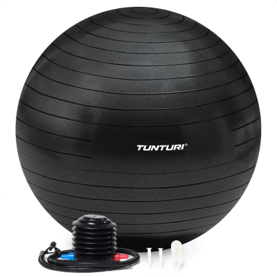Gimnastikos kamuolys TUNTURI Antiburst Black, 55-90 cm (Diametras: 65 cm)