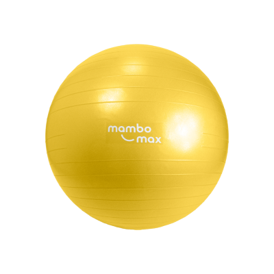 Gimnastikos kamuolys Mambo Max AB Gym Ball 45–95 cm su priedais (Skersmuo: 45 cm,Spalva: Geltona)