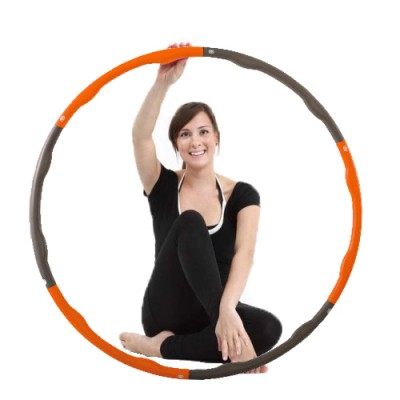 Masažinis gimnastikos lankas SOFT (I lygis) (Spalva: Oranžinė/pilka)