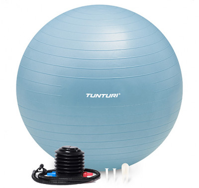 Gimnastikos kamuolys Tunturi Gymball 65–75 cm, Light Blue, Anti Burst (Diametras: 75 cm)
