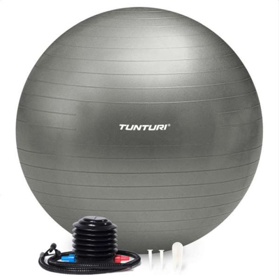 Gimnastikos kamuolys Tunturi Gymball 55-90 cm, Silver, Anti Burst (Diametras: 90 cm)