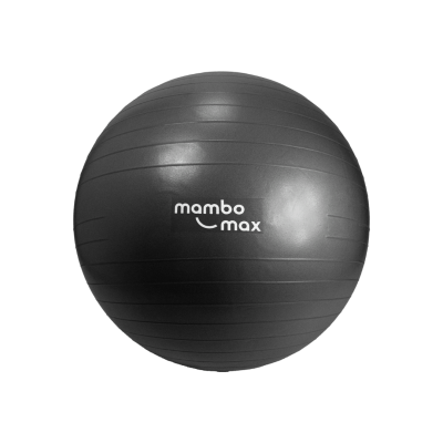 Gimnastikos kamuolys Mambo Max AB Gym Ball 45–95 cm su priedais (Skersmuo: 85 cm,Spalva: Juoda)