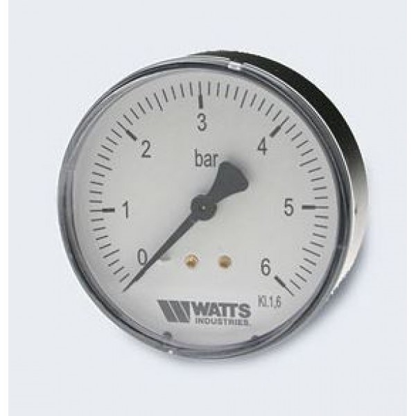Manometras Watts MDA 63/6x1/4 horizontalus