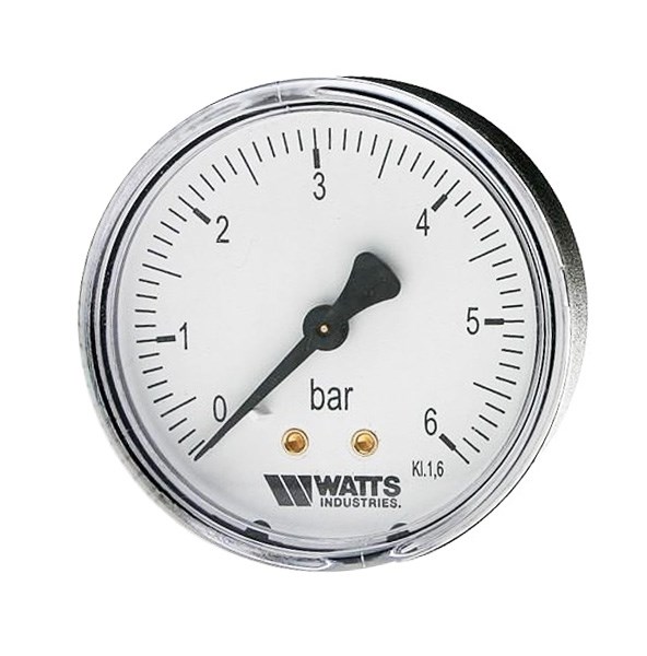 Manometras Watts MDA 63/10x1/4 horizontalus