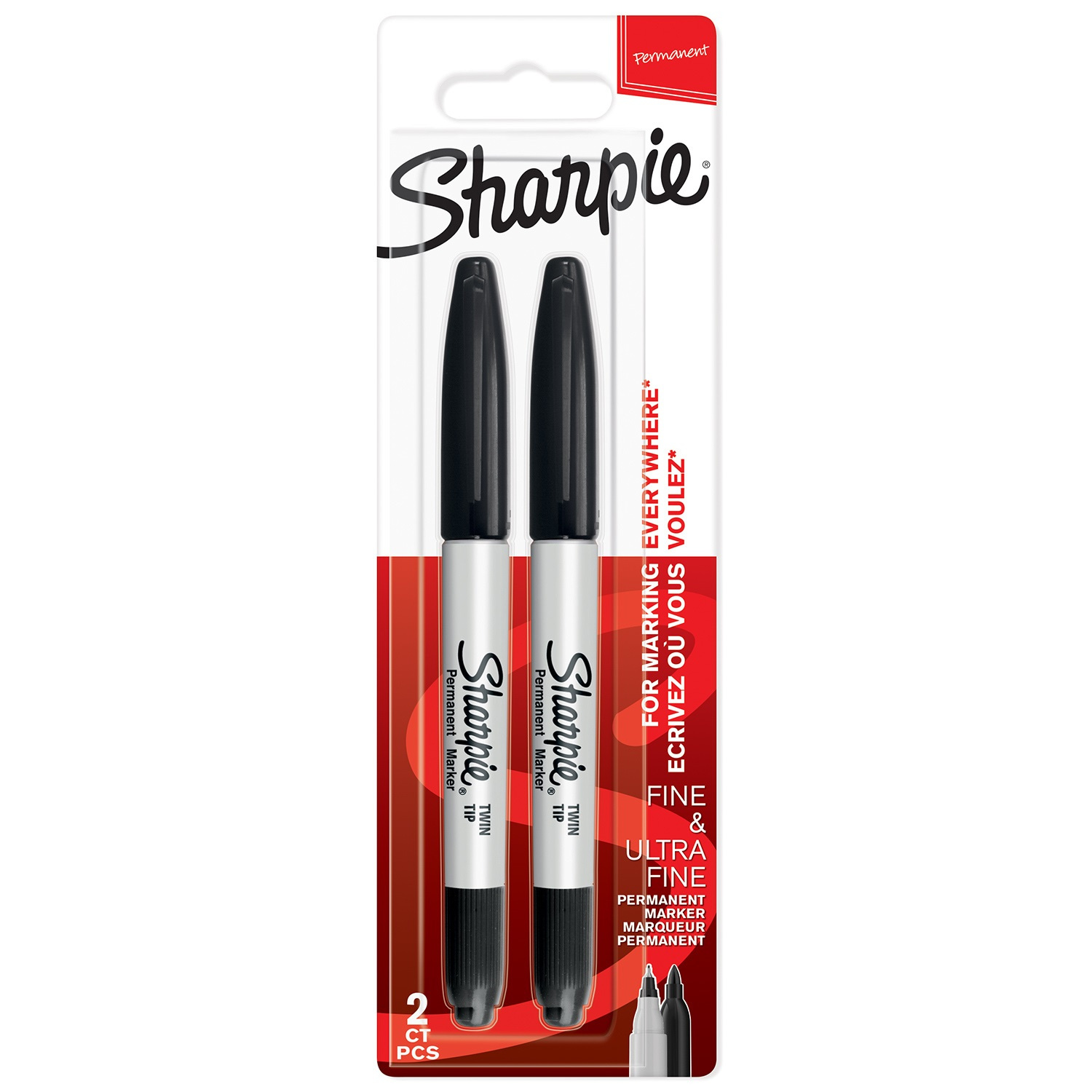 Sharpie Twin Tip juodas žymeklis 2 vnt. - 1986454